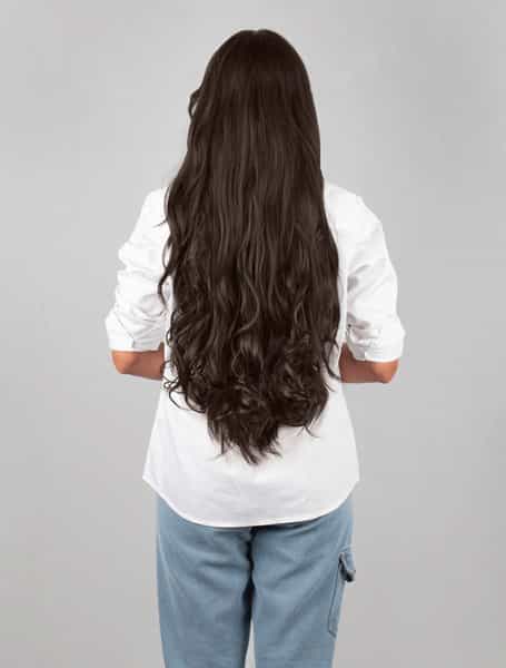 Streak Street Clip-In 24" Semi-Wavy Dark Brown Hair Extensions