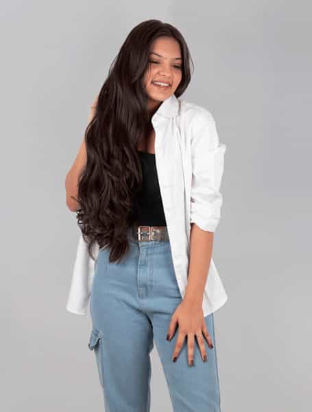 Streak Street Clip-In 24" Semi-Wavy Dark Brown Hair Extensions