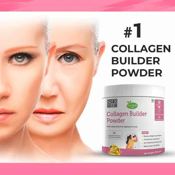 Sheneed Plant Based Collagen Builder Powder With Advanced Anti-Aging Formula- 300Gm