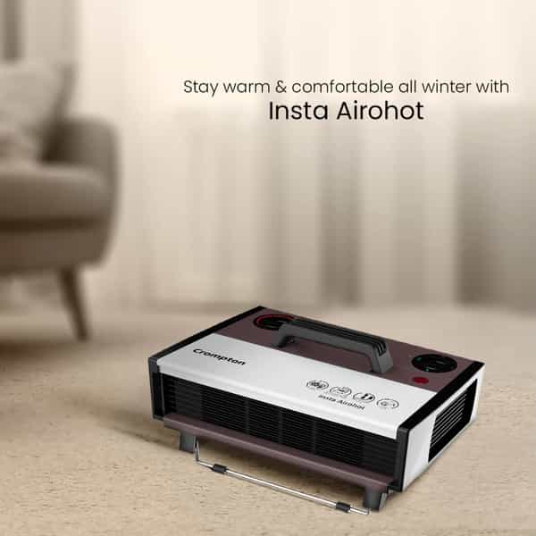 Crompton Insta Airohot 2000W Heat Convector | Adjustable Thermostats Plastic Body | Isi | Maroon