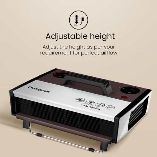 Crompton Insta Airohot 2000W Heat Convector | Adjustable Thermostats Plastic Body | Isi | Maroon