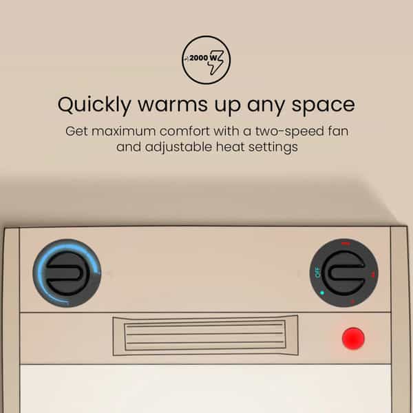 Crompton Insta Airohot 2000W Heat Convector | Adjustable Thermostats Plastic Body | Isi | Maroon