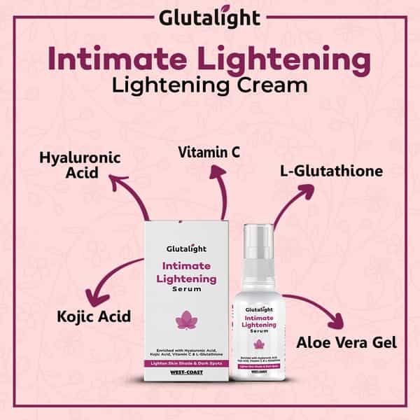 Glutalight Intimate Lightening Serum For Lighten Skin Shade & Dark Spots - 30Ml