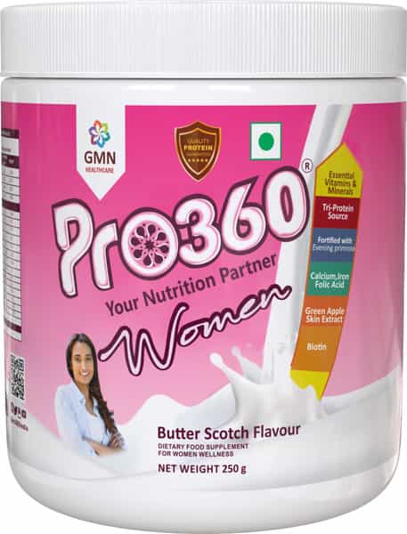 Pro360 Women | Dietary Food Supplement | Butterscotch | Oral Powder | Jar | 250 Gm