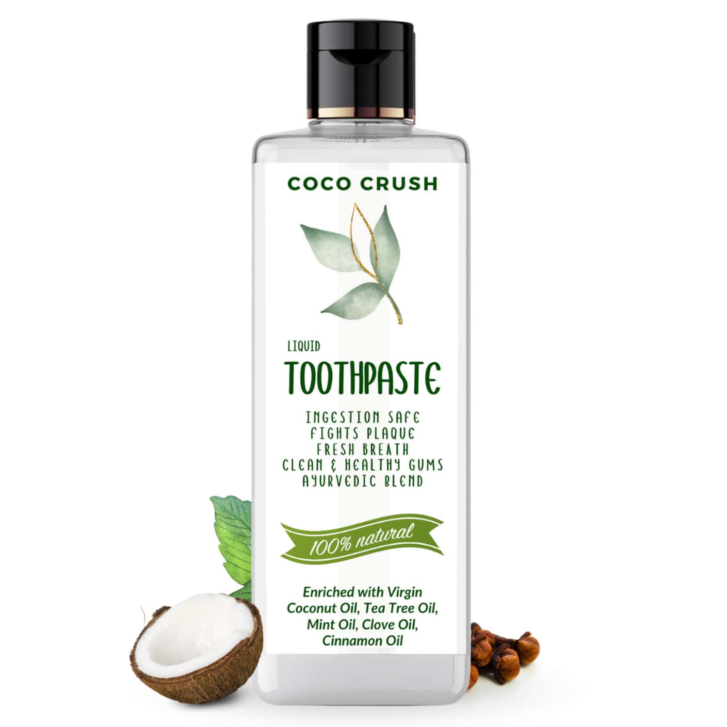 Coco Crush Ayurvedic Fluoride-free Liquid Toothpaste | 100% Natural - 50ml