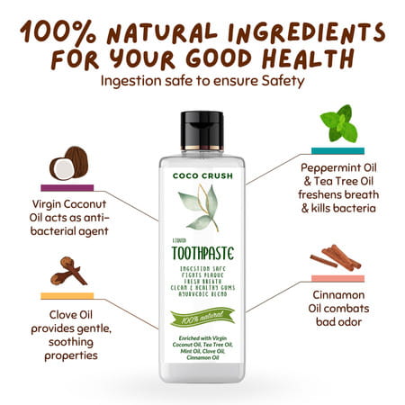 Coco Crush Ayurvedic Fluoride-Free Liquid Toothpaste | 100% Natural - 50ml