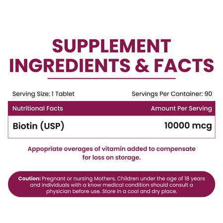 Vlado'S Himalayan Organics Biotin10000mcg For Healthy Hair And Skin - 90 Tablets