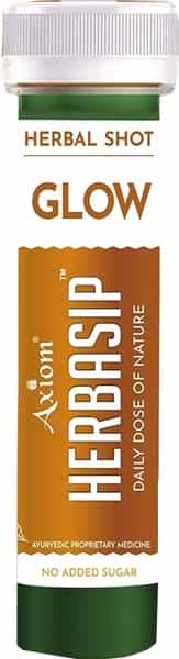 Axiom Herbasip Glow Shots Health Juice (Pack Of 12 Shots) Bottle Of 50 Ml