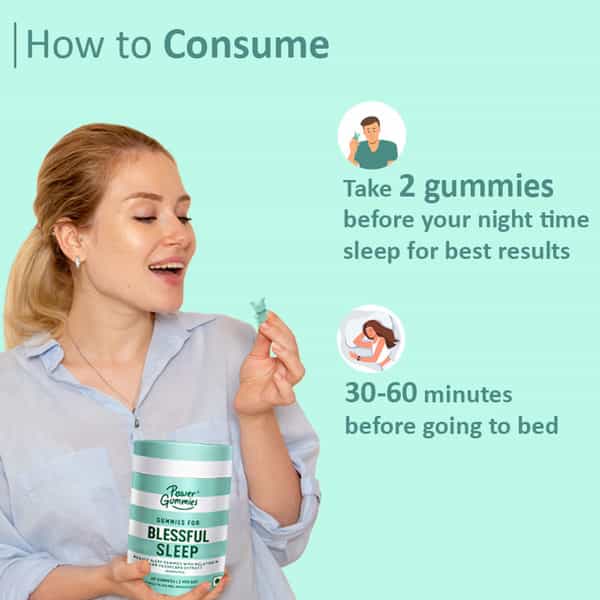 Power Gummies Blessful Beauty Sleep Gummies With Melatonin | Vitamin For Deep Sleep - 30 Gummies