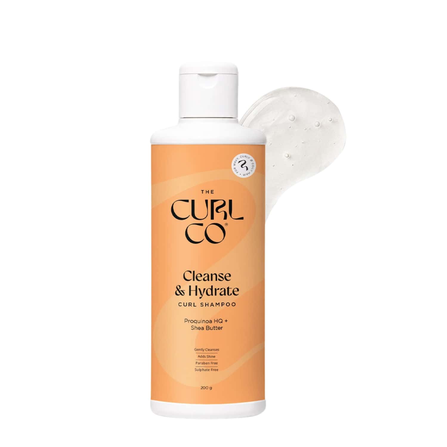 The Curl Co Cleanse & Hydrate Curl Shampoo | For Dry & Frizzy Hair | 200 G