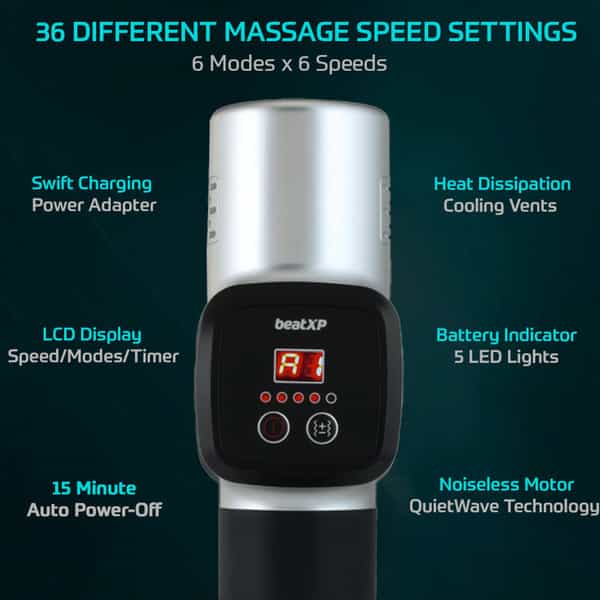 Beatxp Bolt Pro Deep Tissue Massager Gun (Silver)