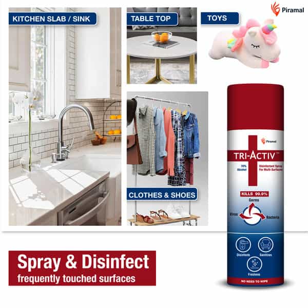 Tri-Activ Disinfectant Spray For Multi-Surfaces 70% Alcohol Based - 100Ml