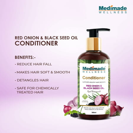 Medimade Red Onion And Black Seed Hair Conditioner - 300 Ml X 2 ( Pack Of 2 )