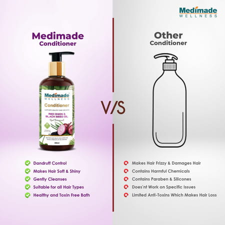 Medimade Red Onion And Black Seed Hair Conditioner - 300 Ml X 2 ( Pack Of 2 )