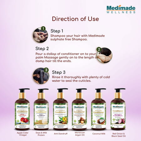 Medimade Red Onion And Black Seed Hair Conditioner - 300 Ml X 2 ( Pack Of 2 )