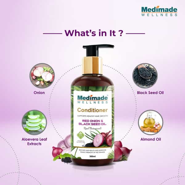 Medimade Red Onion And Black Seed Hair Conditioner - 300 Ml X 2 ( Pack Of 2 )