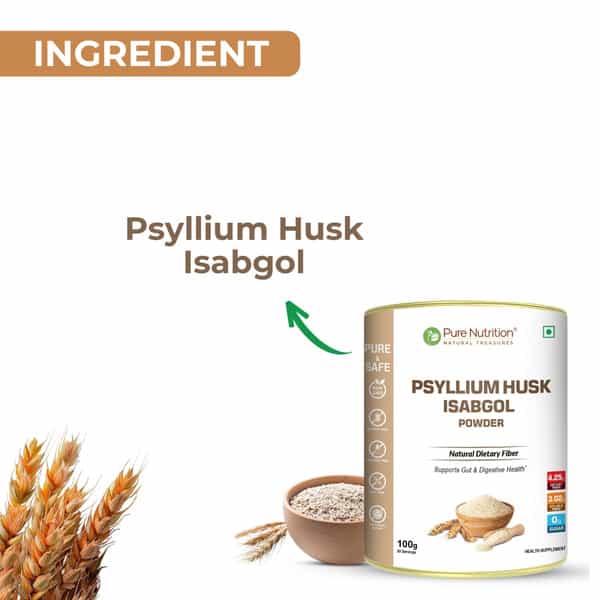 Pure Nutrition Psylliym Husk Isabgol Powder 100 Gm