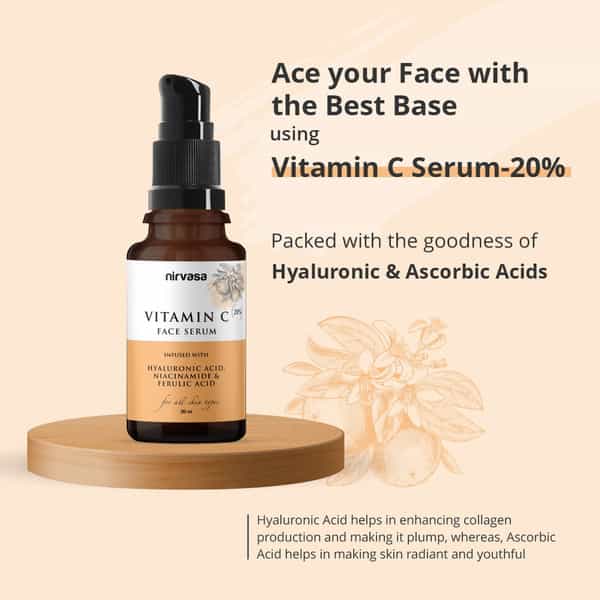 Nirvasa 20% Vitamin C Face Serum For Glowing Skin Face Serum | Skin Brightening Serum (30 Ml)