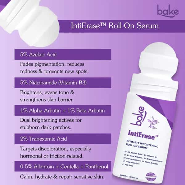 Bake Intierase Intimate Brightening Roll-On Serum 50 Ml