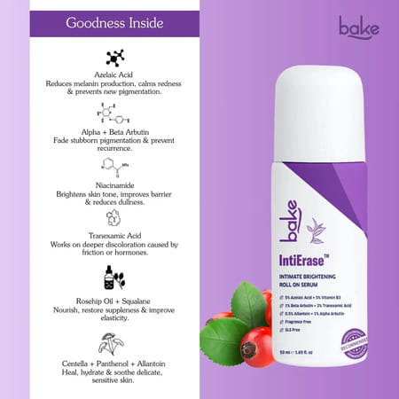 Bake Intierase Intimate Brightening Roll-On Serum 50 Ml