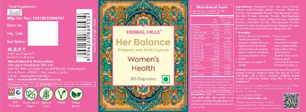 Herbal Hills Herbal Hills Her Hormonal Balance Capsule - Women's Health Support - 60 Capsules