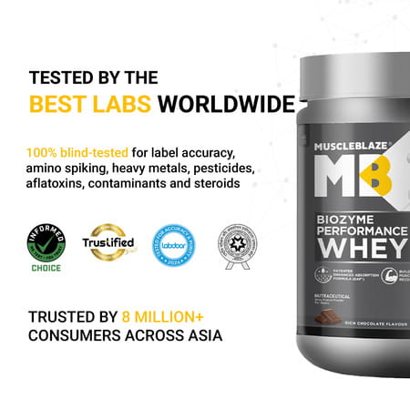 Muscleblaze Biozyme Performance Whey (Rich Chocolate | 500 G) With Shaker (650ml)