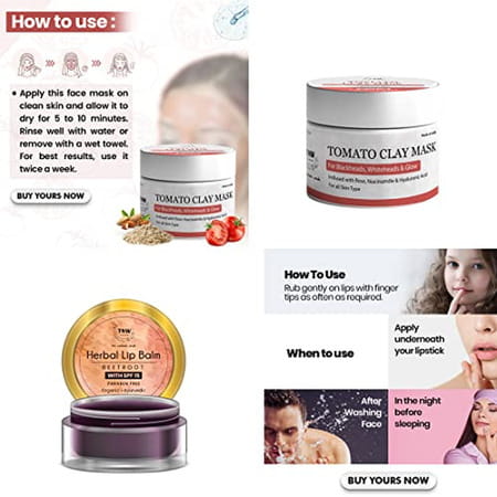 Tnw-The Natural Wash Tomato Clay Mask & Beetroot Lip Balm For Healthy Skin & Lips
