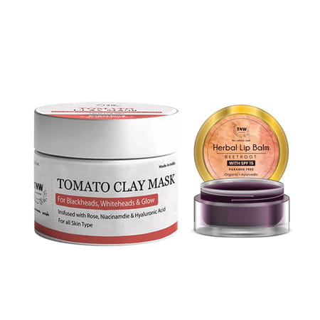 Tnw-The Natural Wash Tomato Clay Mask & Beetroot Lip Balm For Healthy Skin & Lips
