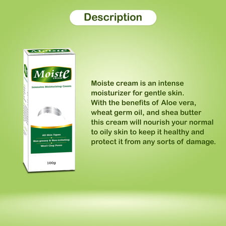 Moiste Aloe Vera Intensive Moisturizing Cream For All Skin Types - Tube (Pack Of 2)