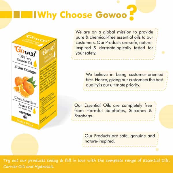 Go Woo 100% Pure Bitter Orange Body Oil Skin Lightening For Daily Use 50 Ml