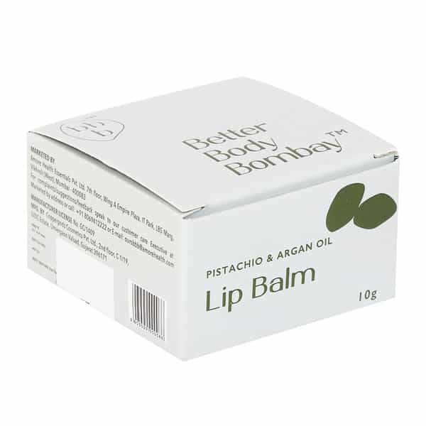 Bbb Better Body Bombay Pistachio & Argan Oil Lip Balm | For Dry | Cracked Lips (10Gms)