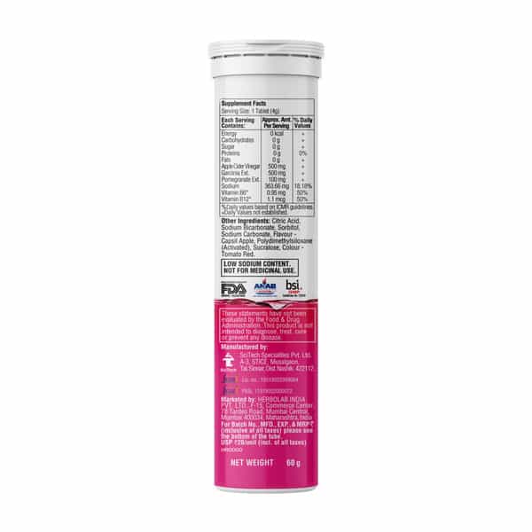 Dr. Vaidya's Apple Cider Vinegar Effervescent Tablets Pack Of 10