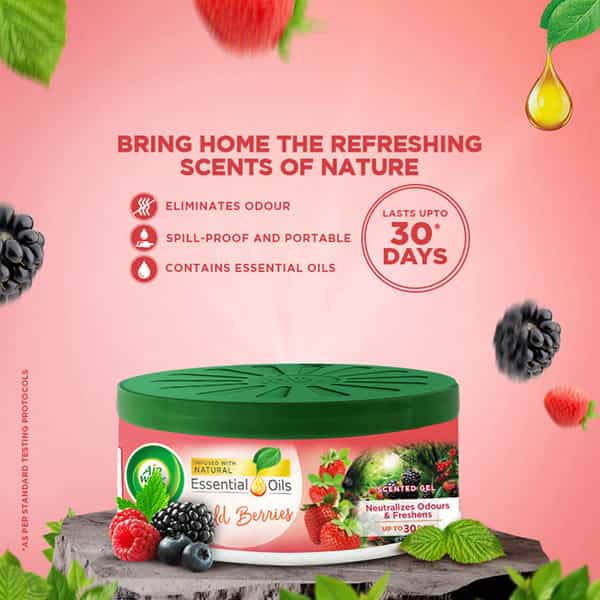 Airwick Air Freshener Gel Can Mixed Berries Suitable For Home Car & Office - 70G