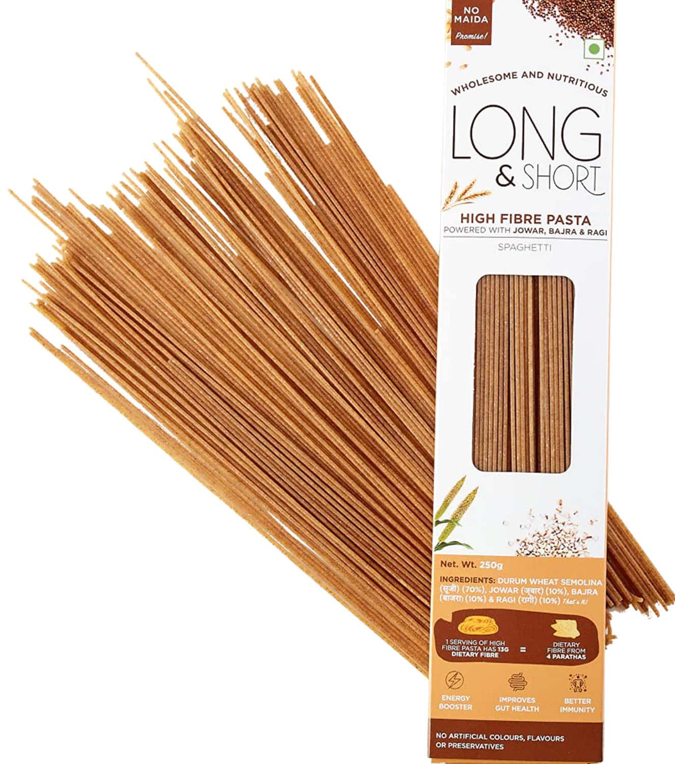 Buy LONG&SHORT HIGH FIBRE SPAGHETTIMULTIGRAIN PASTAPACK OF 2 (250GX2