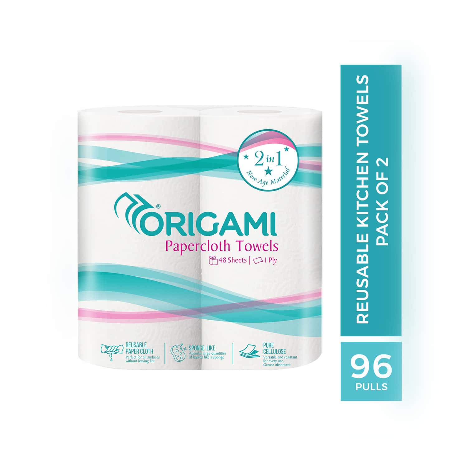 Origami Paper Cloth Towel | 48 Pulls | 1 Ply | 2 In 1 | 20cm X 20cm