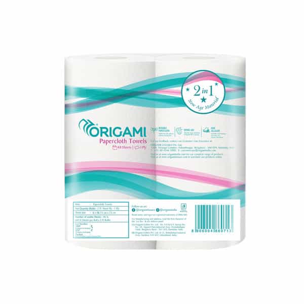 Origami Paper Cloth Towel | 48 Pulls | 1 Ply | 2 In 1 | 20Cm X 20Cm