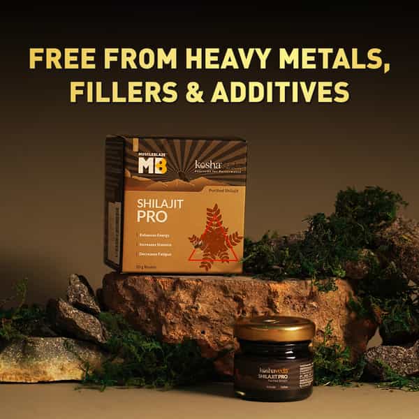 Koshaveda Shilajit Pro By Muscleblaze | 10 G Shilajit Resin | For Strength | Stamina & Endurance
