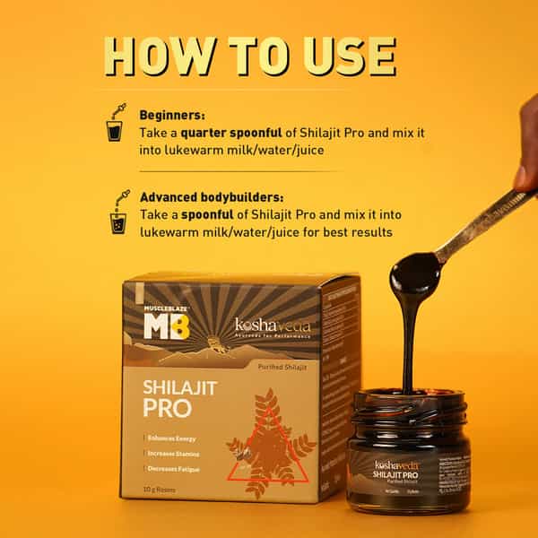 Koshaveda Shilajit Pro By Muscleblaze | 10 G Shilajit Resin | For Strength | Stamina & Endurance