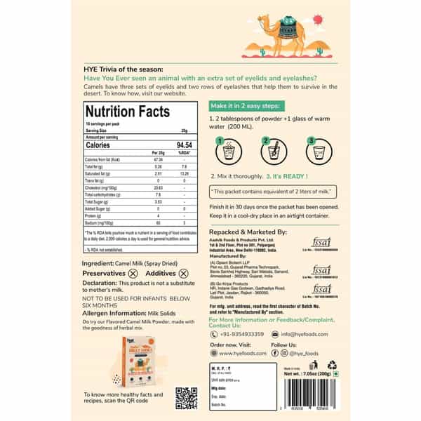 Hye Foods Camel Milk Powder - 200G