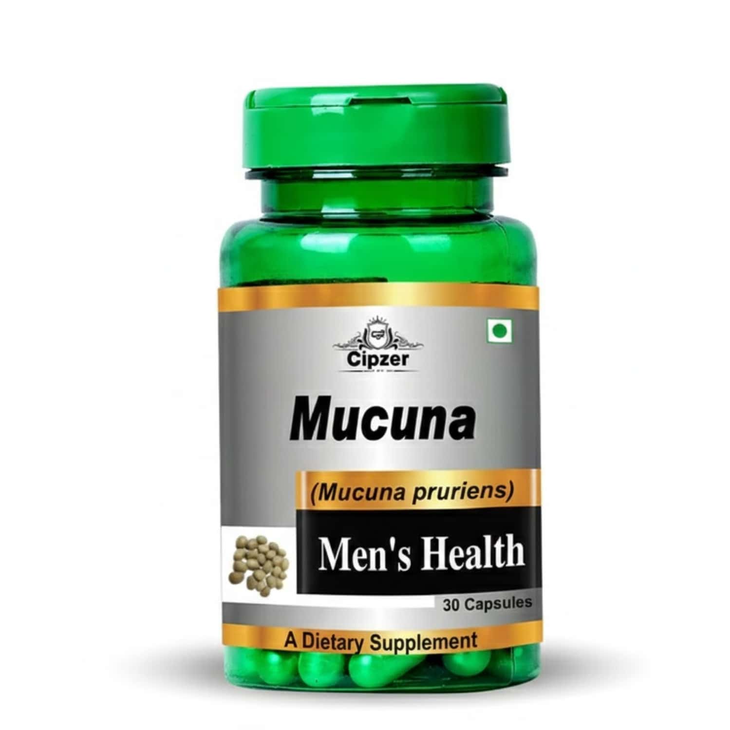 Cipzer Mucuna | Boosts Vigor| Vitality & Energy| Enhances Strength & Reduces Stress | 30 Capsules