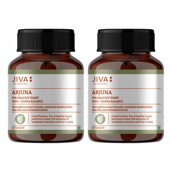 Jiva Arjuna Tablets|Promotes Heart Health|Maintain Cholestrol Level - 60 Tabs (Pack Of 2)