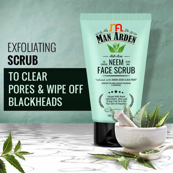 Man Arden Anti-Acne Neem Face Scrub - For Oil Control And Clear Skin 100 G