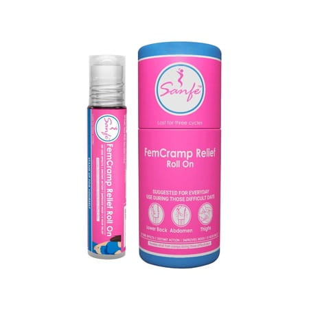 Sanfe Feminine Cramp Relief Roll On For Instant Relief From Period Pain(10 Ml In Each Pack)Pack Of 2