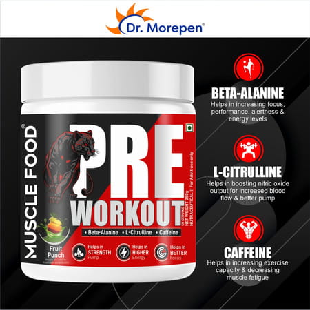 Dr. Morepen Pre Workout (Fruitpunch) 250gm