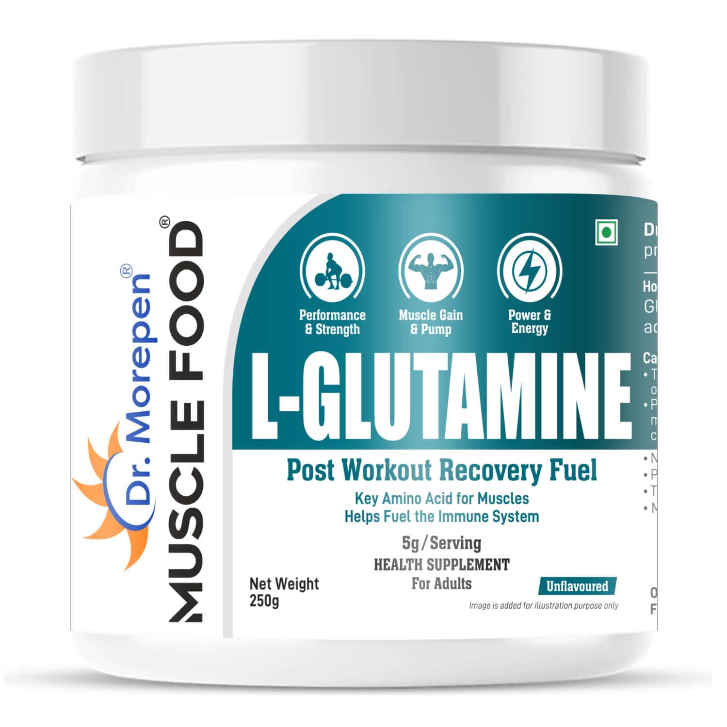 Dr. Morepen Muscle Food L-glutamine - 250gm