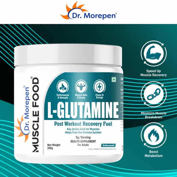 Dr. Morepen Muscle Food L-Glutamine - 250Gm