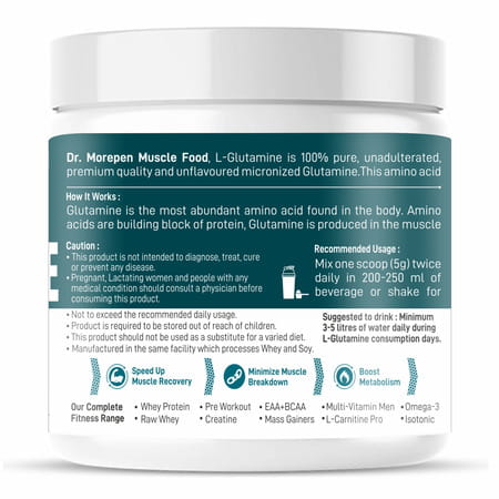 Dr. Morepen Muscle Food L-Glutamine - 250gm