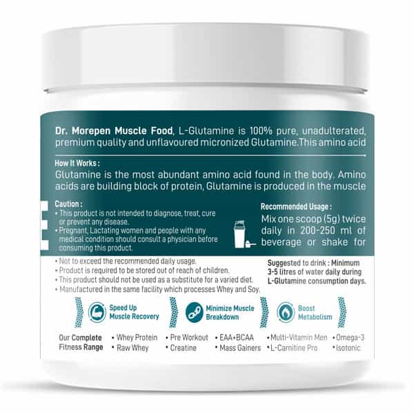 Dr. Morepen Muscle Food L-Glutamine - 250Gm