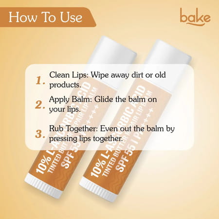 Bake 10% L-Ascorbic Tinted Lip Balm Spf 55 Pa++++ For Dark | Dry Lips (5G)