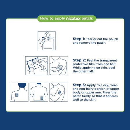 Nicotex Nicotine Transdermal Patch 21mg | Step 1 Of 3| Helps Quit Smoking | 7 Patches